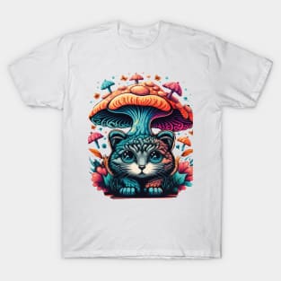 Show Your Style with Cats and Mushroom T-Shirt